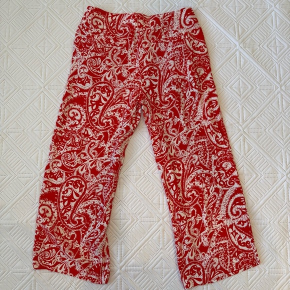 Ann Taylor LOFT Paisley Print Wide Leg Cropped Pant Size 2 Petite - Picture 4 of 8